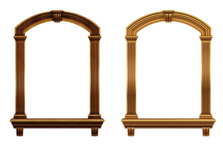 Set of classic arch window framesの写真素材
