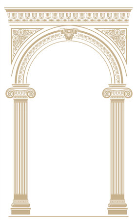 Classic antique portal with columnsのイラスト素材