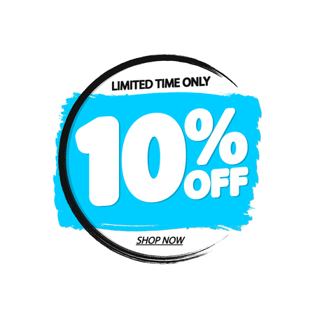 Sale 10% off, grunge brushのイラスト素材