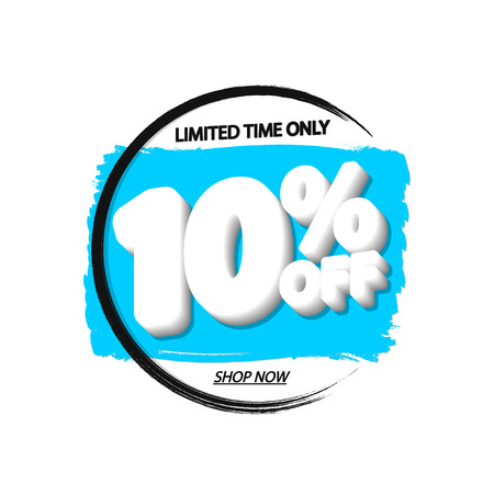 Sale 10% off, grunge brushのイラスト素材