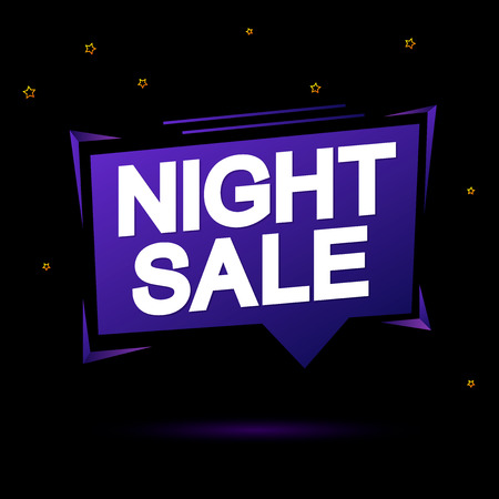 Night sale, banner tag, app icon, vector illustrationのイラスト素材
