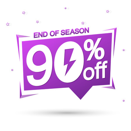 Flash Sale, 90% off, speech bubble bannerのイラスト素材