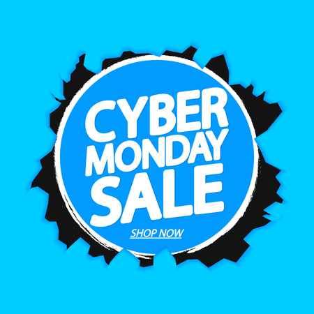 Cyber Monday Sale, poster design template, special offer, vector illustrationのイラスト素材