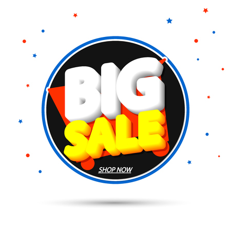 Big Sale, promotion banner design template, discount tag, vector illustrationのイラスト素材