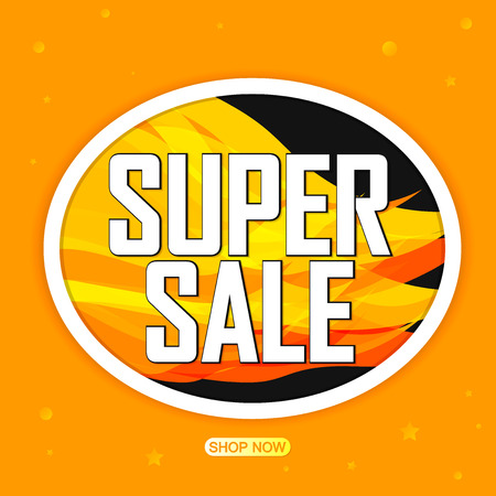 Super Sale, promotion banner design template, discount tag, vector illustrationのイラスト素材