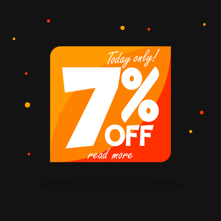 Sale 7% off bubble banner design, discount banner, today offer, vector offerのイラスト素材