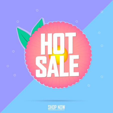Hot sale, Spring promotion banner design template, discount tag, vector illustrationのイラスト素材