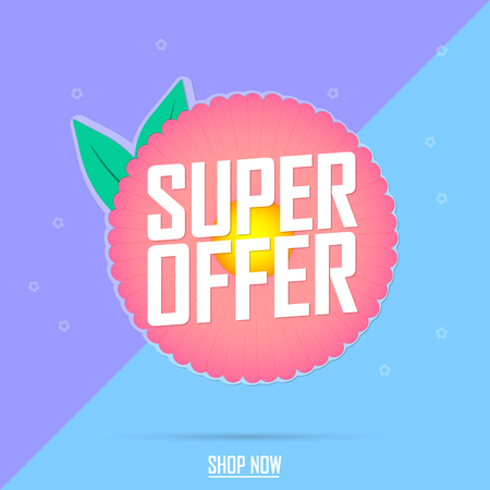 Spring sale banner design, discount tag, vector illustrationのイラスト素材