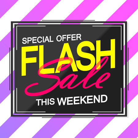 Flash Sale, poster design template, special offer, vector illustrationのイラスト素材