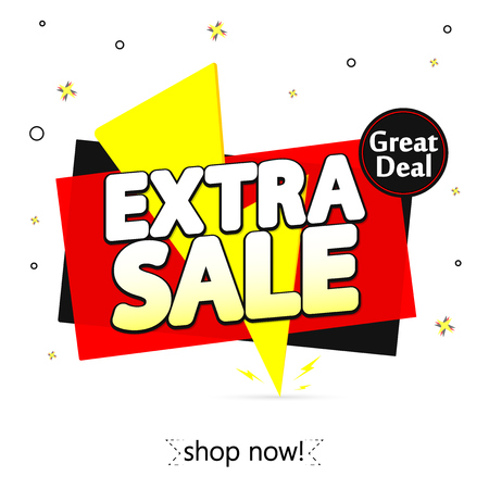 Extra Sale, promotion banner design template, discount tag, vector illustrationのイラスト素材