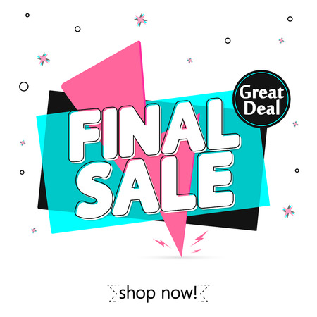 FinalSale, promotion banner design template, discount tag, vector illustrationのイラスト素材