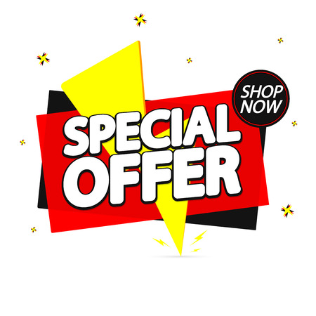 Special Offer, Flash Sale Tag Design Template, discount banner, vector illustrationのイラスト素材