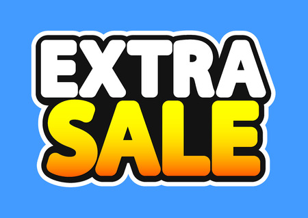 Extra Sale, poster design template, isolated sticker, vector illustrationのイラスト素材