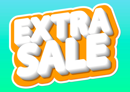 Extra Sale, poster design template, isolated sticker, vector illustrationのイラスト素材