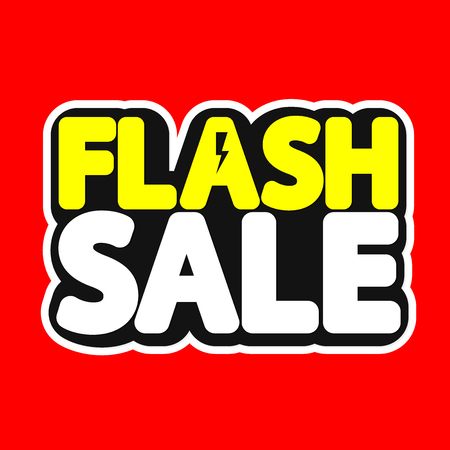 Flash Sale, poster design template, isolated sticker, vector illustrationのイラスト素材