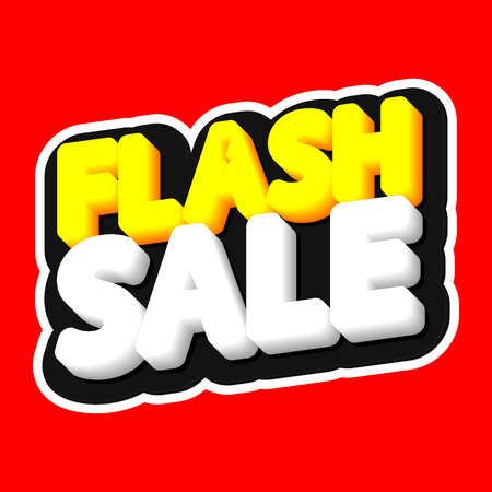 Flash Sale, poster design template, isolated sticker, vector illustrationのイラスト素材