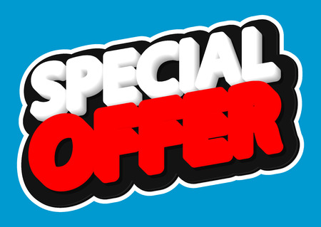 Special offer, sale tag, poster design template, discount isolated sticker, vector illustrationのイラスト素材
