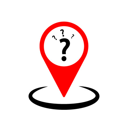 Pointer with Question mark icon design, map symbol, vector illustrationのイラスト素材