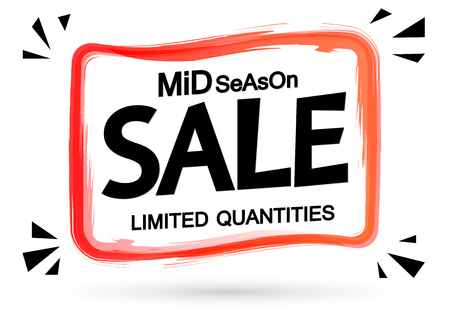 Mid Season sale, promotion banner design template, discount tag, vector illustrationのイラスト素材