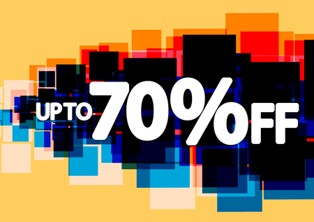 Sale up to 70% off, poster design template, vector illustration