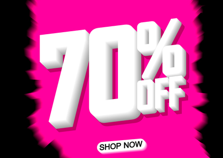 Sale 70% off, poster design template, vector illustration