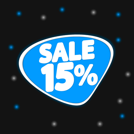 Sale 15% off, discount banner design template, extra promo tag, vector illustrationのイラスト素材