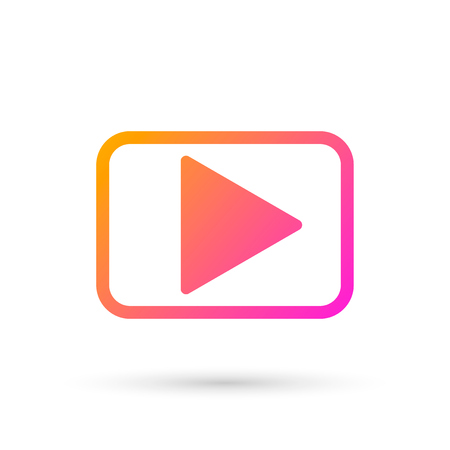 Play logo design template, isolated media logotype, player symbol, vector illustrationのイラスト素材