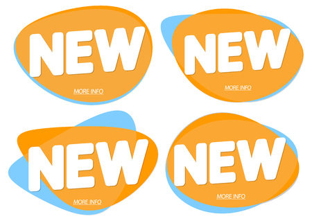 Set new bubble banners design template, app icons, vector illustrationのイラスト素材
