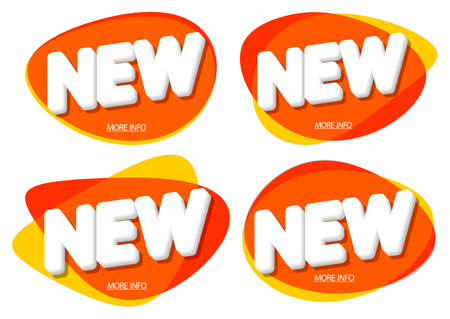 Set new bubble banners design template, app icons, vector illustrationのイラスト素材