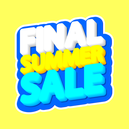 Final Summer Sale, poster design template, isolated sticker, vector illustrationのイラスト素材