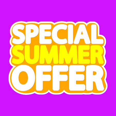 Special Summer Sale, poster design template, isolated sticker, vector illustrationのイラスト素材