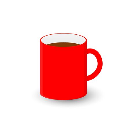 Red coffee cup, icon design template, isolated object, vector illustrationのイラスト素材
