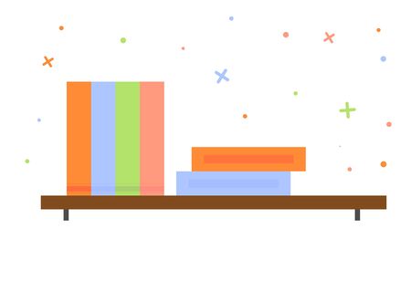Bookshelf icon design template, isolated object, vector illustrationのイラスト素材
