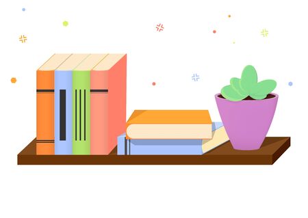 Bookshelf icon design template, isolated object, vector illustrationのイラスト素材