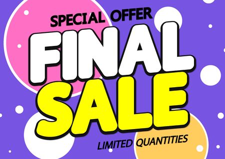Final Sale, discount poster design template, special offer, vector illustrationのイラスト素材