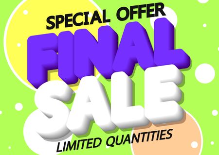Final Sale, discount poster design template, special offer, vector illustrationのイラスト素材