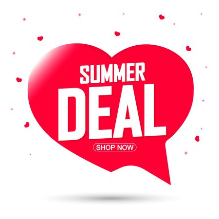 Summer Deal, sale speech bubble banner design template, season offer, discount tag, vector illustrationのイラスト素材