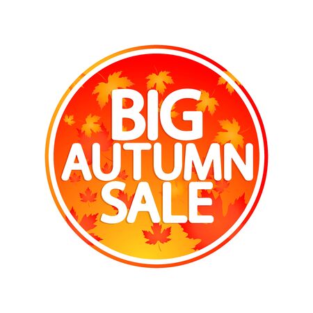 Big Autumn Sale, banner design template, discount tag, Fall offer, app icon, vector illustrationのイラスト素材