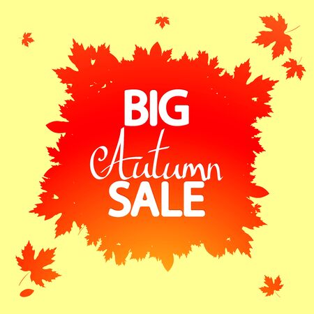 Autumn Sale, poster design template, Fall offer, vector illustrationのイラスト素材