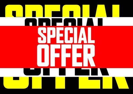 Special offer, sale poster design template, horizontal banner, vector illustration