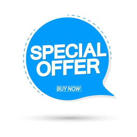 Special Offer, sale banner design template, discount speech bubble tag, vector illustrationのイラスト素材