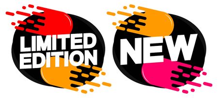 Limited Edition and New banners design template, promotion tags, vector illustrationのイラスト素材