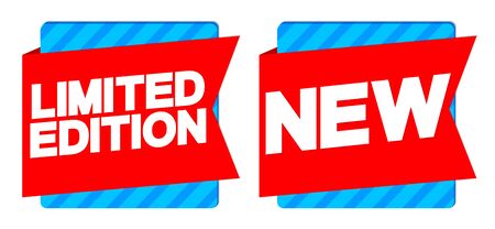 Limited Edition and New banners design template, promotion tags, vector illustrationのイラスト素材
