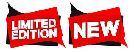 Limited Edition and New banners design template, speech bubble promotion tags, vector illustration