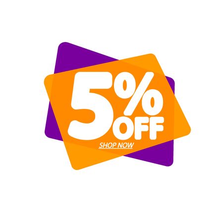 Sale 5% off, bubble banner design template, discount tag, vector illustrationのイラスト素材
