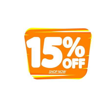 Sale 15% off, bubble banner design template, discount tag, vector illustrationのイラスト素材