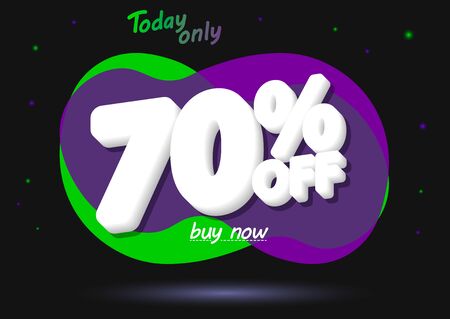 Sale 70% off, bubble banner design template, discount tag, vectorのイラスト素材