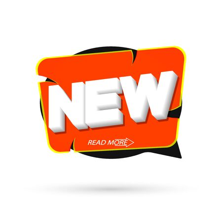 New banner design template, speech bubble promo tag, vector illustrationのイラスト素材