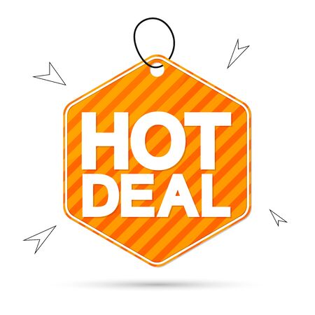 Hot Deal, Sale tag design template, discount banner, illustrationのイラスト素材