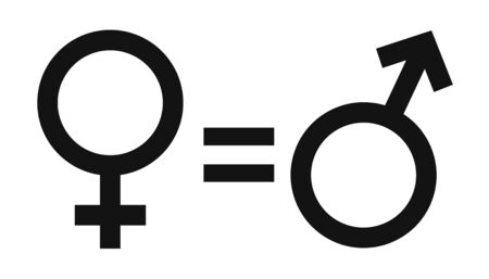 Gender equality symbol, equal rights icon design template, illustrationのイラスト素材